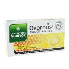 Oropolis Propolis 20 pastilles Gout Miel Citron Mediflor