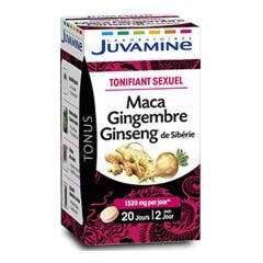 Maca Ginseng Jengibre Tonificante Sexual 40 Comprimidos Juvamine