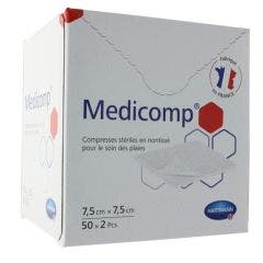Compresas estériles no tejidas 7.5x7.5cm 50 sobres de 2 Medicomp Hartmann