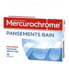 Pansements Bain 3 Tailles 16 Pansements Mercurochrome