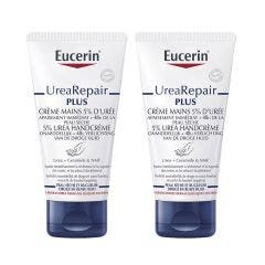 Crema de manos 5% urea 2x75ml UreaRepair Plus pieles secas y dañadas Eucerin