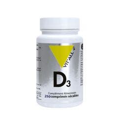 Vitamine D3 20µg 250 Comprimes Vit'All+