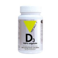 Vitamine D3 Vegetale 20µg 100 Comprimes Vit'All+