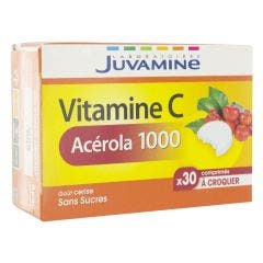 Acerola 1000 Vitamine C Origine Vegetale A Croquer X30 Comprimes Juvamine