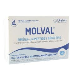 Molval 120 cápsulas omega 3 + Péptidos bioactivos Dielen