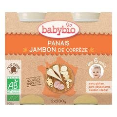 Comida preparada jamón y pastinaca a partir de 6 meses 2x200g Babybio