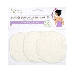 Panos Cuadrados Desmaquillantes Lavables Bambu Crudo X3 Les Tendances D'Emma