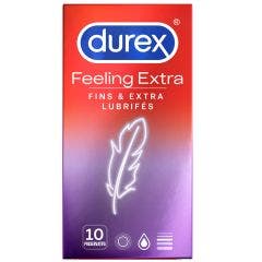 Preservativos Extra Finos Y Lubricados X10 X10 Feeling Extra Durex