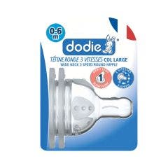 Sensation+ Tetines Plates Col Large 0-6 Mois X2 Tetines - 1 Dodie