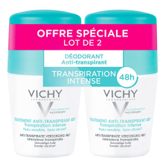 Antitranspirante Eficacia 48h Sudor Intenso 2x50ml Déodorant Roll-on Peaux Sensibles Vichy