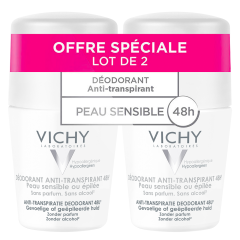Antitranspirante Eficacia 48h 2x50ml Déodorant Peaux Sensibles Vichy