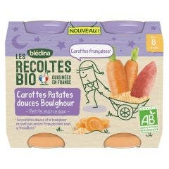 Plat Bébé Nuit Carottes Patates Douces Boulghour 2x200g Les Recoltes Bio Dès 8 mois Bledina Blédina
