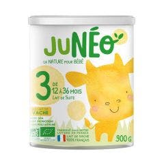 Lait de suite 3 au lait de vache Bio 900g De 12 a 36 mois Juneo