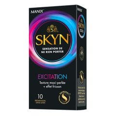 Preservativos textura maxiperlada + efecto estimulante x10 Excitation sin látex Manix