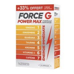 FORCE G POWER MAX PROMO +33% FORMULE RENFORCEE 20 Ampoules de 10ml Force G Nutrisante
