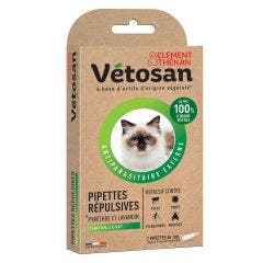 Pipetas repelentes antiparásitos para gato 2 Pipettes Vétosan Clement-Thekan