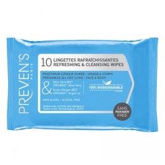 Lingettes rafraîchissantes x10 Visage et corps Preven's