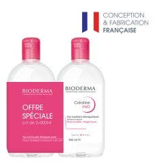 Solucion Micelar Desmaquillante H2O 2x500ml Crealine H2O Sans parfum Bioderma
