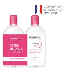 Solución Micelar Desmaquillante Ts H2O 2x500ml Crealine H2O Ts Peaux sensibles, peaux sèches à très sèches Bioderma