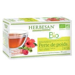 Infusion Mate Perte de Poids Bio 20 sachets Saveur Framboise Herbesan