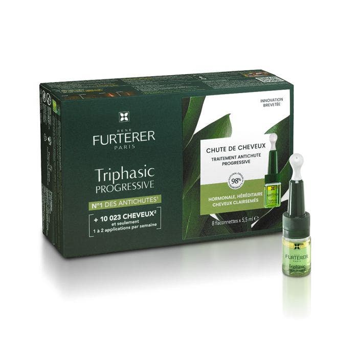 Sérum Anti Caída Progresiva Cofre 8 Ampollas Triphasic 8 ampoules René