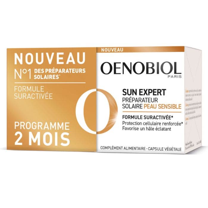 Preparador solar 2x30 cápsulas Sun Expert piel sensible Oenobiol