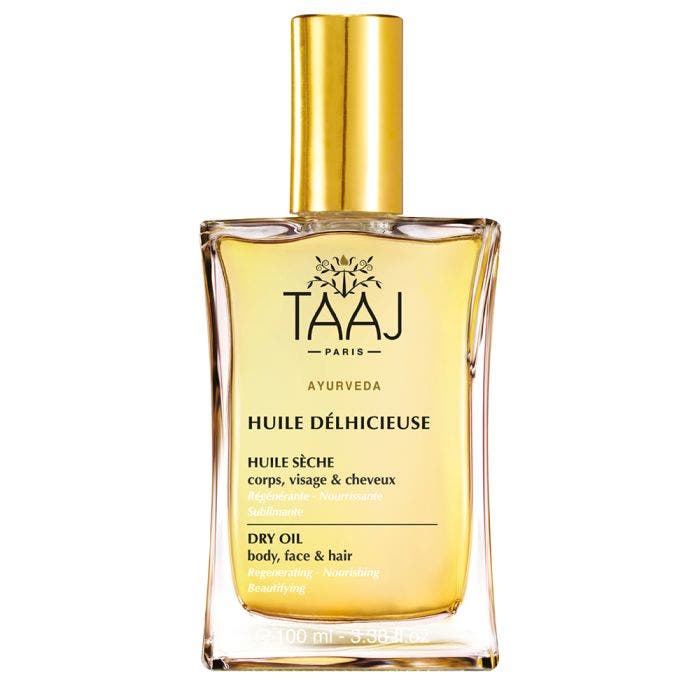 Aceite Seco Delhicieuse Rostro Cuerpo Y Cabello 100ml Taaj