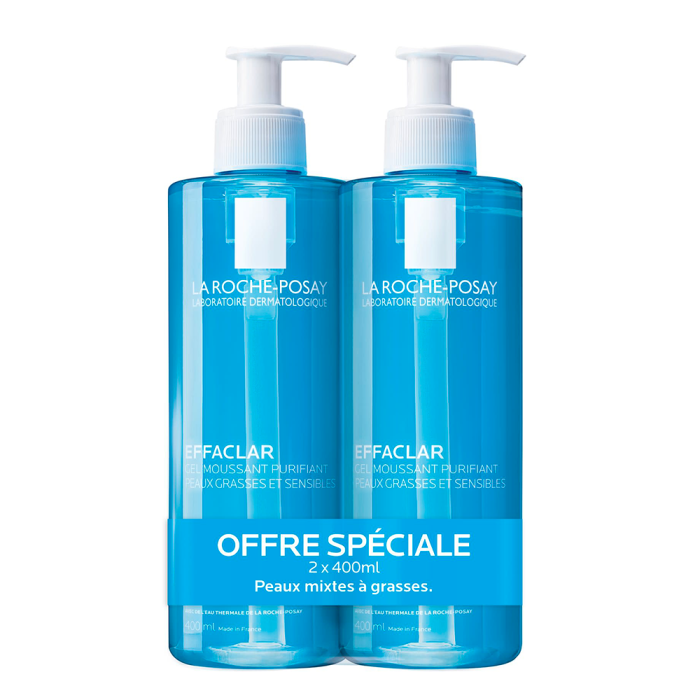 Gel Limpiador Purificante Effaclar 2x400ml-Peaux Grasses Tendance Acneique Roche-Posay -